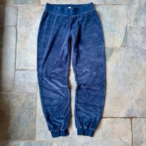 Y2K Bitten by Sarah Jessica Parker Velour Joggers Sz S Navy‎ Low Rise SATC Rare